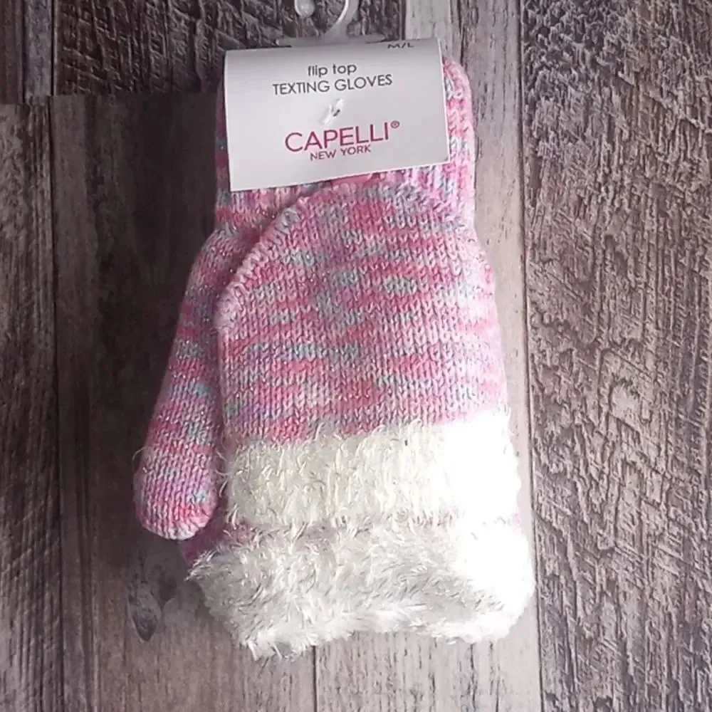 CAPELLI NEW YORK Kids' Girls Space Dye Flip Top Mittens (Big Kid)